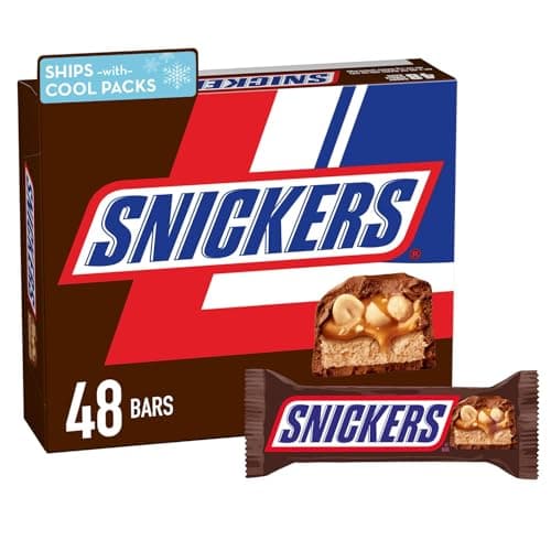 SNICKERS Full Size Milk Chocolate Candy Bars, 1.86 oz, 48 ct Box Chocolate Candy for Football Party, Office Snacks, and More - Image 1
