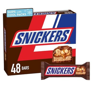 SNICKERS Full Size Milk Chocolate Candy Bars, 1.86 oz, 48 ct Box Chocolate Candy for Football Party, Office Snacks, and More - Image 1