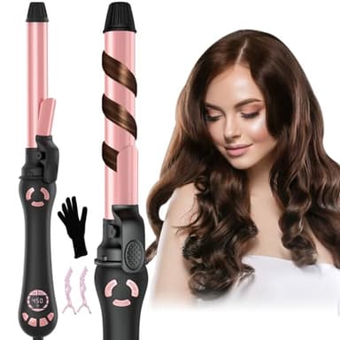 Rotating Curling Iron - 1 Inch Automatic Curling Iron for Long-Lasting Curls Waves, 2 Speed Rotating CurlingWand 20 Temperature 250°- 450°F, Self CurlingIrons Long Barrel Dual Voltage - Image 1