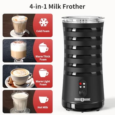 Paris Rhône Milk Frother, 4-in-1 Milk Steamer and Frother, Hot & Cold Foam Milk Warmer with Temperature Control, Auto Shut-Off Frothers for Coffee, Latte, Cappuccino, Macchiato - Image 3
