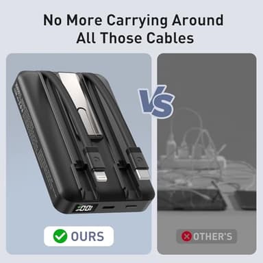 2025 Latest Magnetic Wireless Power Bank, 16800mAh Portable Charger with 2 Built in Cables, LED Display Magnetic Battery Pack Travel Essentials for iPhone 16/15/14/13/12/Pro/Mini/Pro Max Andriod - Image 5