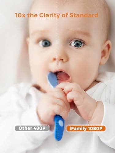 iFamily 7" Large Split Baby Monitor with 2 HD Cameras and Audio, 1080P HD Video Baby Monitor No WiFi,Hack Proof - Image 3