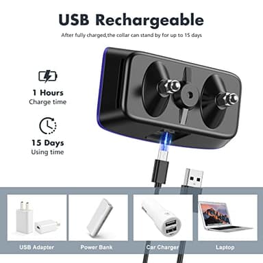 NBJU Bark Collar for Dogs,Rechargeable Anti Barking Training Collar with 7 Adjustable Sensitivity and Intensity Beep Vibration for Small Medium Large Dogs(Dark Blue - Image 6