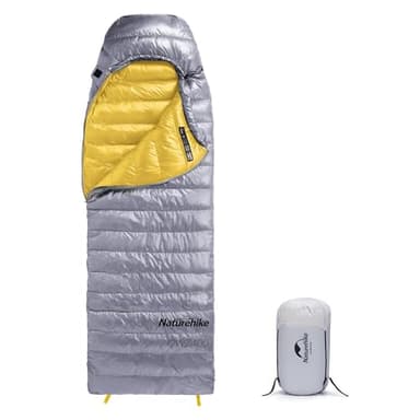 Naturehike Ultralight Duck Down Cold Weather Sleeping Bag, 650FP Compact Sleeping Bag 3-4 Season for Adults & Kids, Waterproof - Backpacking, Camping, Hiking, Traveling with Compression Sack, Gray - Image 1