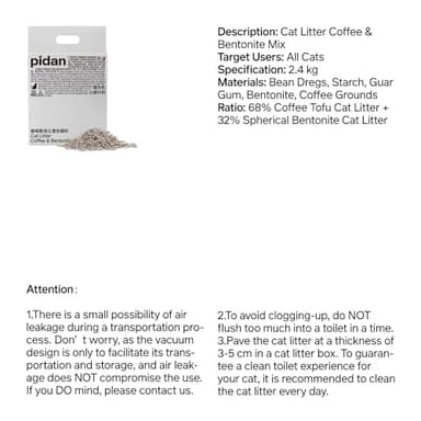 pidan Tofu Cat Litter with Recycled Coffee Grounds,Clumping,Flushable,Ultra Absorbent and Fast Drying, 100% Natural Ingredients Litter,Really Dust-Free,Less Scattering (5.3lb×1bag) - Image 8