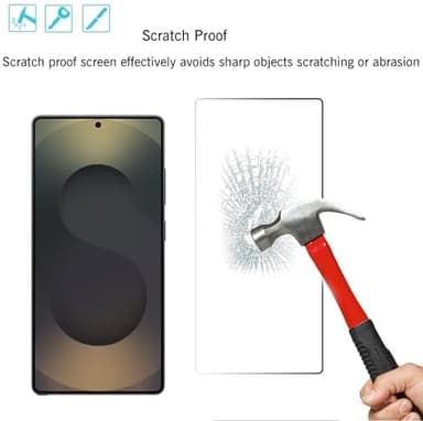 Ailun Glass Screen Protector for Galaxy S25 Ultra [6.9 Inch] 3Pack + 3Pack Camera Lens Tempered Glass Fingerprint Unlock 0.25mm Ultra Clear Anti-Scratch Case Friendly [Not For S25/S25 Plus/S25 Edge - Image 4