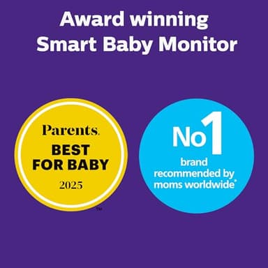Philips Avent Premium Connected Baby Monitor, with 1080p Camera and App, SenseIQ Sleep and Breathing Rate Tracking, Cry Detection and Translation, Day and Night View, Two-way True Talk Back, SCD973/37 - Image 4