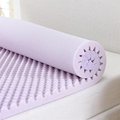 NAP&SLEEP Lavender Infused Dual-Sided Mattress Topper - Available in Twin, Full, Queen, King Sizes, 2" or 3" Thickness, Made in USA, Convoluted & Flat Foam, Compressed & Roll Packed (Queen, 3" Inch) - Image 7