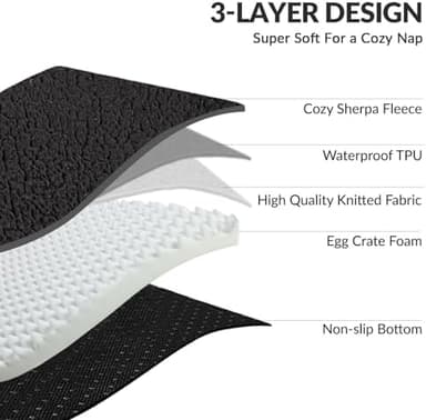 Patas Lague Orthopedic XL Dog Bed Large Sized Dog 42''X28'', Waterproof L Bolster Big Pet Sofa Beds with Removable Washable Cover, Soft Comfortable Pet Couch Crate Mat with Nonskid Bottom, Black - Image 5