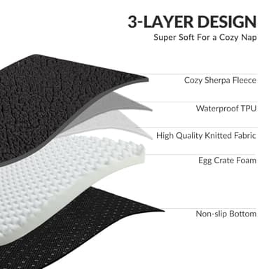 Patas Lague Orthopedic Dog Bed Large Sized Dog 36''X24'', Waterproof L Bolster Medium Pet Sofa Beds with Removable Washable Cover, Soft Comfortable Pet Couch Crate Mat with Nonskid Bottom, Black - Image 4