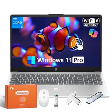 HP 15.6 Inch Touchscreen Business Laptop, Intel 13th i3-1315U(Up to 4.5GHz), 32GB RAM, 1TB SSD, 8H Battery Life, Fast Charge, Wi-Fi 6, Bluetooth 5.3, HD Camera, Windows 11 Pro, Accessories - Image 1