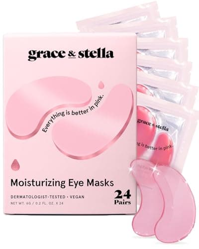 grace & stella Award Winning Under Eye Mask - Birthday Gifts For Women - Bridesmaid Gifts - Reduce Dark Circles, Puffy Eyes, Undereye Bags, Wrinkles - Under Eye Patches - Vegan (24 Pairs, Pink) - Image 1