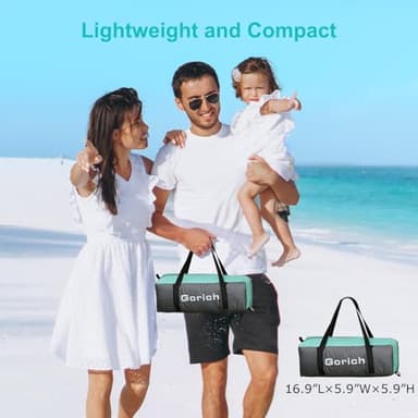Gorich Beach Tent Sun Shelter with UPF50+ UV Protection for 3/4-5/6-7 Person, Lightweight & Portable Beach Shade Canopy with 2 Zippered Doors, Easy Setup Family Beach Umbrella - Image 7