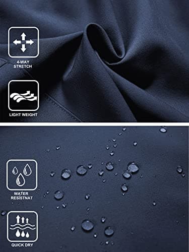 Women's Lightweight Hiking Cargo Shorts Quick Dry Athletic Shorts for Camping Travel Golf with Zipper Pockets Water Resistant Navy - Image 4