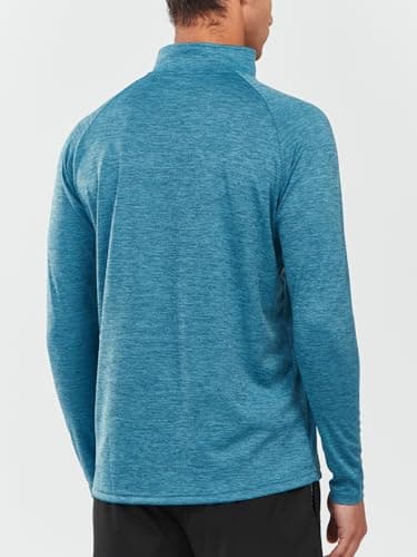 NORTHYARD Men's Running Shirt Long Sleeve Quarter Zip Pullover Moisture Wicking Quick Dry Athletic Workout Shirts CORALHEATHER-M - Image 3