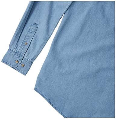 Wrangler Men’s Rugged Wear Basic One Pocket Denim Shirt - Image 3