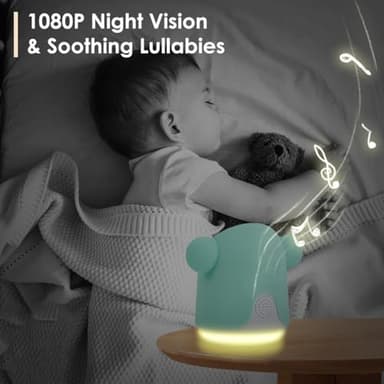 Baby Monitor with Camera and Audio, 1080P Baby Camera Monitor WiFi Smartphone App Control Night Vision 4.3” Screen 2-Way Talk Temperature & Humidity Sensor Lullabies Motion & Cry Detection iOS/Android - Image 4
