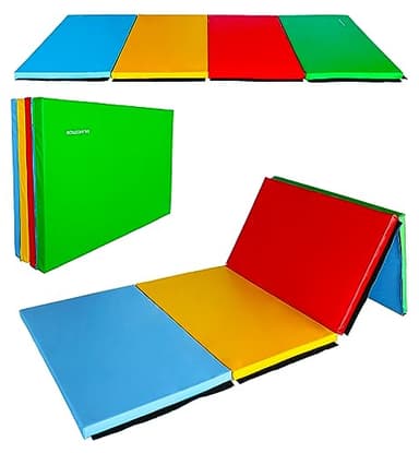 All Purpose 4'x8'x2" Extra Thick High Density Anti Tear Gymnastics Gym Folding Exercise Aerobics Mats, Multiple Colors Available - Image 1