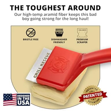 Grill Rescue BBQ Replaceable Cleaning Head, Bristle Free - Durable and Unique Grill Tools for Cast Iron or Stainless-Steel Grates, Barbecue Cleaner - Image 2