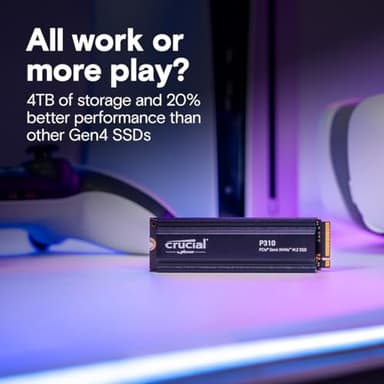 Crucial P310 1TB PCIe Gen4 2280 NVMe M.2 SSD with heatsink Up to 7,100MB/s – with Acronis Offer, Internal Solid State Drive (PC) – CT1000P310SSD5-01 - Image 3
