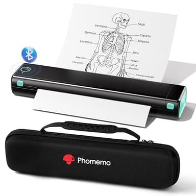 Phomemo Portable Printers Wireless for Travel - Bluetooth Thermal Printer Supports 8.5" X 11" Letter, Inkless Printer Compatible with Phone Laptop for Home Use Car Office School, Come with Carry Case - Image 1