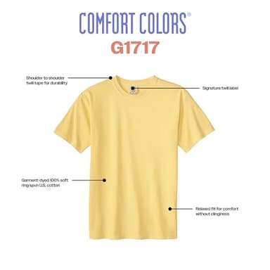 Comfort Colors Adult Short Sleeve Tee, Style G1717, White (1-pack), X-Large - Image 2