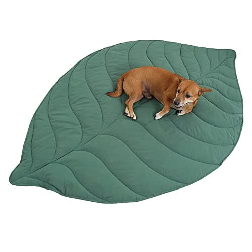 56x42 Inch Leaf Shaped Cotton Dog Blanket, Extra Large Pet Blanket for Small Medium Large Dogs, Machine Washable Puppy Mat for Couch Protection, Soft Plush Dog Bed for Furniture, Sofa, Floor - Image 1