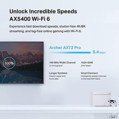 TP-Link AX5400 WiFi 6 Router (Archer AX72 Pro) Multi Gigabit Wireless Internet Router, 1 x 2.5 Gbps Port, Dual Band, VPN Support, Guest Network, MU-MIMO, USB 3.0 Port, WPA3, Compatible with Alexa - Image 4