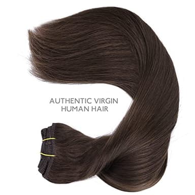 WENNALIFE Clip in Hair Extensions Real Human Hair, 24 Inch 140g 7pcs Remy Hair, Light Dark Brown Straight Natural Extensiones De Cabello Humano Con Clip Ins - Image 5
