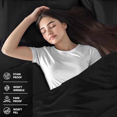 Utopia Bedding Queen Sheet Set – 4 Piece Bed Sheets for Queen Size Bed, Soft and Breathable Microfiber, Includes 1 Fitted Sheet, 1 Flat Sheet and 2 Pillowcases (Black) - Image 3