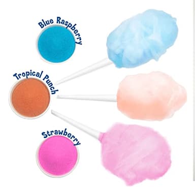 Nostalgia Kool-Aid Cotton Candy Variety Kit – 3 Flossing Sugar Flavors (Blue Raspberry, Strawberry, Tropical Punch) – 7-oz Bottles – Compatible with Cotton Candy Makers – Party Supplies - Image 3