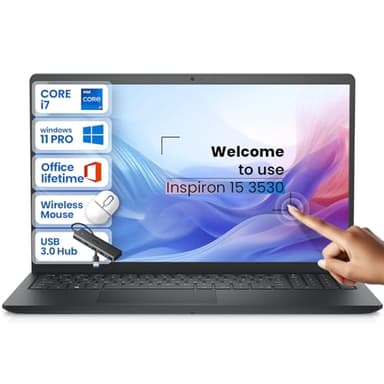 Dell Inspiron 15 Touchscreen Laptop - 15.6" Anti Glare FHD Display - 13th Gen Intel Core i7-1355U - 32 GB RAM - 1 TB SSD - Windows 11 Pro - Office Pro Lifetime - w/Hoouwrd Accessories - Image 1
