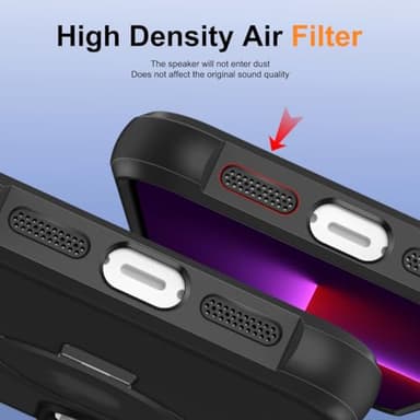 CHAOFEnG Magnetic Compatible with iPhone 13 Pro Case with Stand [Military Grade Drop Tested][Compatible with Magnet] Ring Translucent Slim Hard Back Soft Edge, Black - Image 7