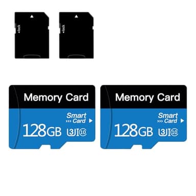 2 Pack 128 GB Micro Memory Card with Adapter, TF Memory Card Class 10, Mini Memory sd Card for Camera/Smartphone/Tablet/Drone (Blue 128GB*2) - Image 2