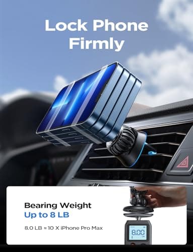 LISEN for MagSafe Car Mount [360° Rotation] Magnetic Phone Holder for Car Vent Phone Mount, Hands Free Phone Mount for Car Accessories, Phone Car Mount for iPhone Includes Vent/Dashboard Mount, Black - Image 6