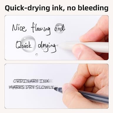 NUSIGN Gel Pens, 5 Pcs 0.5mm Retractable Quick Dry Black Ink Fine Point Rolling Ball Gel Pen, Smooth Writing No Bleed for Journaling Note Taking, Home School Office Supplies - Image 4