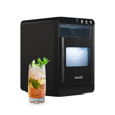 Newair Nugget Ice Maker Countertop, 44 lbs in 24 Hours Ice Machine Nugget, Self Cleaning Ice Maker in Black Stainless Steel, Perfect for Home Bar, Kitchen Countertop, RV, Home Office - Image 1