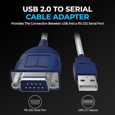 SABRENT USB 2.0 to Serial (9 Pin) DB 9 RS 232 Converter Cable, Prolific Chipset, HEXNUTS, [Windows 11/10/8.1/8/7/VISTA/XP, Mac OS X 10.6 and Above] 2.5 Feet (CB-DB9P) - Image 2