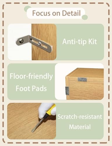 DINZI LVJ Kids Bookshelf, Toy Storage Organizer, Wooden Toy Storage Cabinet, 4 Cubby Children Bookcase, 43.3" L Toddler Book Shelf for Bedroom, Nursery, Hallway, School, Natural - Image 9