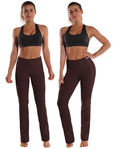 BUBBLELIME 29"/31"/33"/35" 4 Styles Women's Slim Fit Yoga Pants Tummy Control - Slim Fit_Mahoganymaroon M_35" Inseam - Image 3