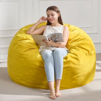 Hobestluk 3FT Bean Bag Chair Giant Bean Bag Chairs for Adults Large Bean Chairs with Removable Cover, Beanbag Chair with Filler, Adult Bean Bag Chairs for Living Room, Bedroom - Image 1