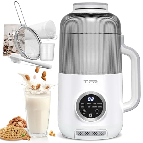 8-in-1 Nut Milk Maker, 40oz Blender Homemade Almond, Oat, Soy, Coconut milk, Juice & Soup, Electric Bean Milk Machine with Delay Start/Auto-Clean/Boil Water/Keep Warm, White - Image 1