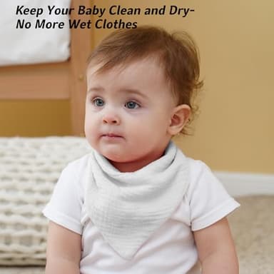 Kewlife gift Muslin Baby Bibs 6-Pack Baby Drool Bandana Bibs for Baby Girls Boys Infant Newborn Toddler Drooling and Teething - Image 7