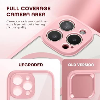 TIESZEN for iPhone 15 Pro Max Case, Compatible with MagSafe, Built-in Privacy Screen Protector and Camera Protection, Anti Spy Full Body Dustproof Shockproof Hard Phone Case 6.7", Pink - Image 4