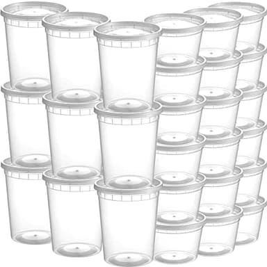 JoyServe Deli Food Storage Containers with Lids - (48 Sets) 24-32 Oz Quart Size & 24-16 Oz Pint Size Plastic Airtight Takeout Meal Prep Storage, BPA-Free, Dishwasher, Microwave Safe - Image 8