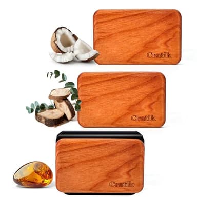 Car Air Freshener - Wood Air Freshener - Car Odor Eliminator for Visor Clip-Variety Scent Refill, Vehicle Scent Diffuser for Cabin, Truck & SUV - Pack of 3 (Teak-Amber-Cabana)-CLIP INCLUDED - Image 1