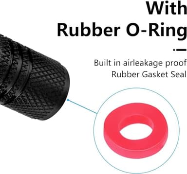 Tire Valve Stem Cap Cover Fit for Jeep Grand Cherokee Wrangler Compass Renegade Patriot Grand Comander Belt O-Ring Seal Corrosion Resistant Tire Valve Caps Car Accessories 4 Pc (Black) - Image 2