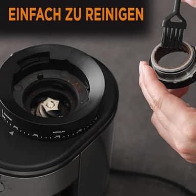 Ollygrin Burr Coffee Grinder, Electric Conical Coffee Bean Grinder With 30 Adjustable Grind Settings For 2-12 Cups, Sliver & Black - Image 7