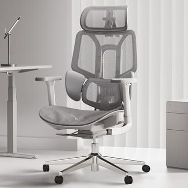 Hbada E3 Air Ergonomic Office Chair, Big and Tall Office Chair - with 3-Zone Dynamic Lumbar Support, 3D Adjustable Headrest, 3D Adjustable Armrests, Swivel, Grey(No Footrest) - Image 11