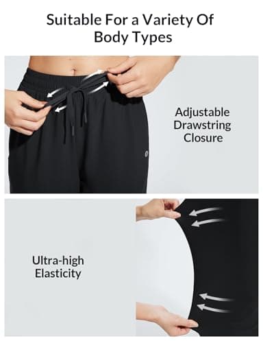 baleaf Women's Swim Capris Pants 18" Quick Dry Modest Swimsuits 2025 UPF50+ Beach Bathing Suit Bottoms with Pockets Lightweight Black M - Image 3